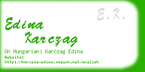 edina karczag business card